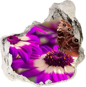 Samolepiaca diera nálepka betón Motýľ na kvetine