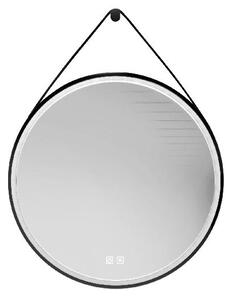 Kielle Idolio - Zrkadlo s LED osvetlením a vyhrievaním, priemer 59 cm, čierna 50324004