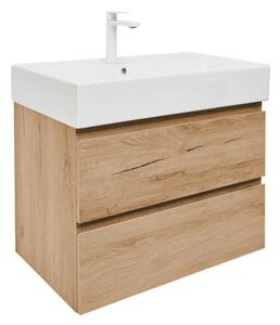 Kúpeľňová skrinka 2 zásuvky s umývadlom SAT B-Way 79x50x45 cm dub matný BWAY280OAKU2BBI