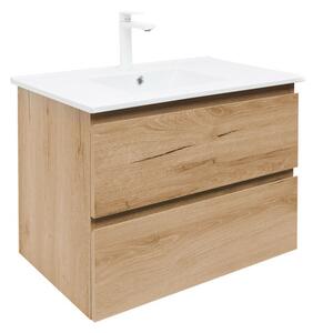 Kúpeľňová skrinka 2 zásuvky s umývadlom SAT B-Way 79x50x45 cm dub matný BWAY280OAKU4B2