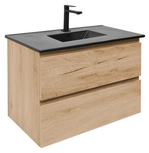 Kúpeľňová skrinka 2 zásuvky s umývadlom SAT B-Way 79x50x45 cm dub matný BWAY280OAKU4B2B