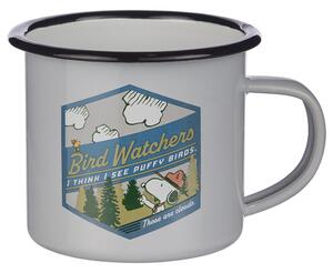 PEANUTS Hrnček smaltovaný "Bird Watchers" 380 ml - sivá