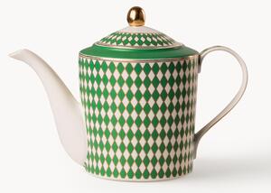 Ručne vyrobená porcelánová čajová kanvica Chess, 1.1 l