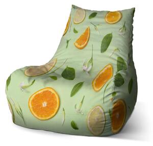 Sablio Sedací vak Bean Citrus a kvet - 60 x 70 x 70 cm