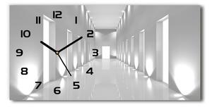 Vodorovné Moderné sklenené hodiny na stenu Chodba