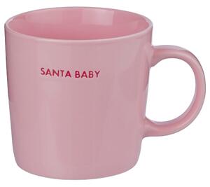 GOOD VIBES Hrnček "Santa Baby" 400 ml - ružová