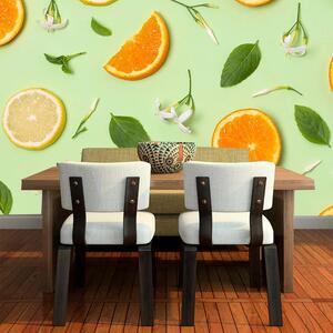 Sablio Tapeta Citrus a kvet - 125x75 cm