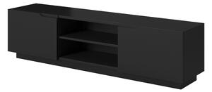 TV stolík Loftia Mini 160 cm s otvorenými priehradkami - čierna / čierny mat