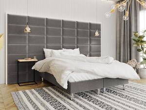 Čalúnená manželská posteľ 160x200 NECHLIN 2 - šedá + panely 60x30 cm ZDARMA