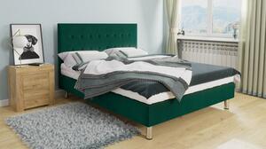 Čalúnená manželská posteľ 140x200 NECHLIN 3 - zelená