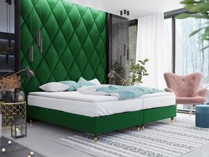 Manželská čalúnená posteľ 140x200 NECHLIN 5 - zelená