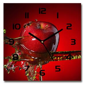 Sklenené hodiny štvorec Jablko a voda