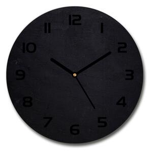 Sklenené hodiny okrúhle Čierna tabuľa