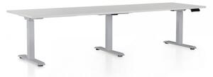 Výškovo nastaviteľný stôl OfficeTech Long, 260 x 80 cm, šedá podnož