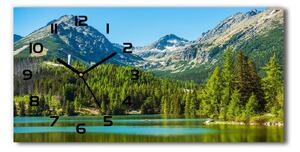 Vodorovné Sklenené hodiny na stenu Jazero v horách