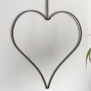 Závesné kovové srdce Farringdon 46 cm