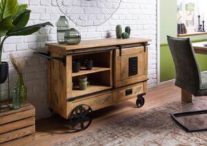 IRON Servírovací stolík Mango 120x45x85 prírodný lakovaný