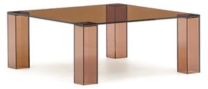 Hnedý sklenený konferenčný stolík 85x85 cm Adularia – Kave Home