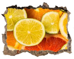 Nálepka 3D díra na zeď Citrusové ovocie nd-k-41404635