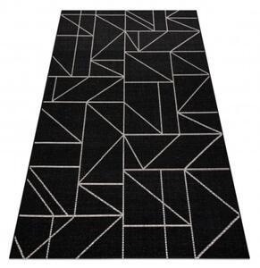 Koberec SIZAL FLOORLUX 20605 geometrický - čierny / strieborný