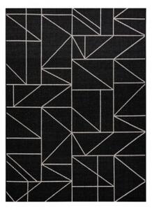 Koberec SIZAL FLOORLUX 20605 geometrický - čierny / strieborný