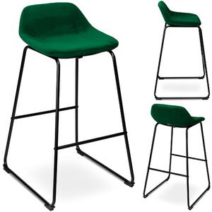 ViaDomo Via Domo - Barová stolička Terra - zelená/čierna - 43x91x30 cm - súprava 2 ks