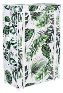 ViaDomo Via Domo - Látková šatníková skriňa Tevere Monstera - biela/zelená - 60x90x30 cm