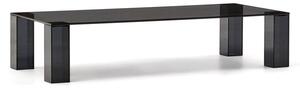Tmavosivý sklenený konferenčný stolík 60x140 cm Adularia – Kave Home