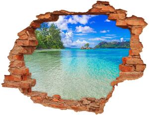 Fotoobraz diera na stenu nálepka Beach seychely