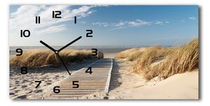 Vodorovné Sklenené hodiny na stenu Chodník na pláži