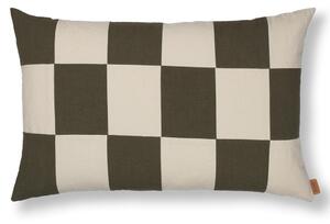 Bavlnený poťah na vankúš Fold Patchwork Dark Olive/Undyed 60x40 cm