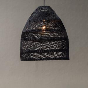 PR Home Závesná lampa Maja, ratan, čierna, Ø 45 cm
