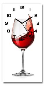 Nástenné sklenené hodiny Červené víno