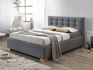 Čalúnená manželská posteľ NICA - 160x200 cm, šedá