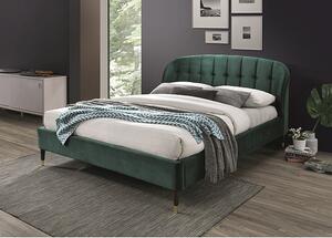 Čalúnená manželská posteľ SEVERINA - 160x200 cm, zelená