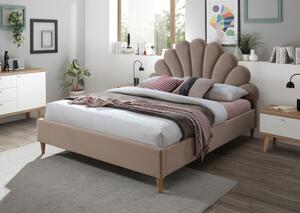 Čalúnená manželská posteľ AFRODITE - 160x200 cm, béžová