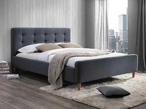 Čalúnená manželská posteľ TIFFANY - 160x200 cm, šedá