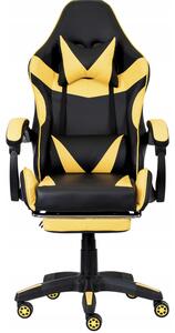 Ergonomická herná stolička CLASSIC s podnožkou žltá