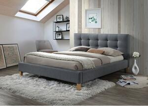 Čalúnená manželská posteľ AMEL - 160x200 cm, šedá