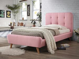 Čalúnená jednolôžková posteľ ANAVA - 90x200 cm, ružová