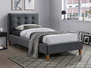 Čalúnená jednolôžková posteľ AMEL - 90x200 cm, šedá 2