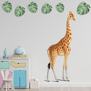 PIPPER. Samolepka na stenu "Žirafa v džungli"