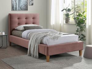 Čalúnená jednolôžková posteľ AMEL - 90x200 cm, ružová