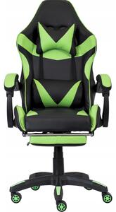 Ergonomická herná stolička CLASSIC s podnožkou zelená