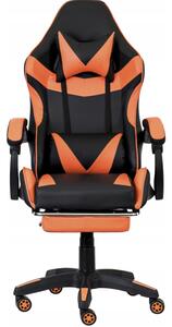 Ergonomická herná stolička CLASSIC s podnožkou oranžová