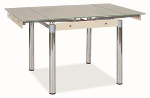 Rozkladací jedálenský stôl KLEMENT - 80x80, krémový / chróm