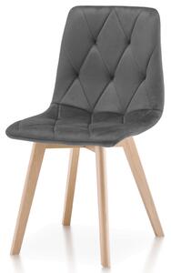 Jedálenská stolička zamatová, sivá CT-V4081 GREY4