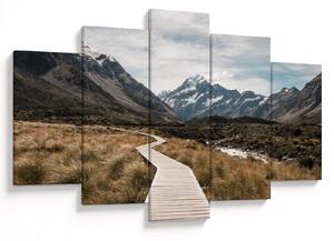 Obraz - Chodník v údolí hory Mt. Cook (150x105 cm)