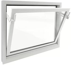 German Plastové výklopné okno do suterénu 80 x 60 cm / dvojité zasklenie / biele