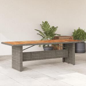 Záhradný stôl s akáciovou doskou sivý 240x90x75 cm polyratan